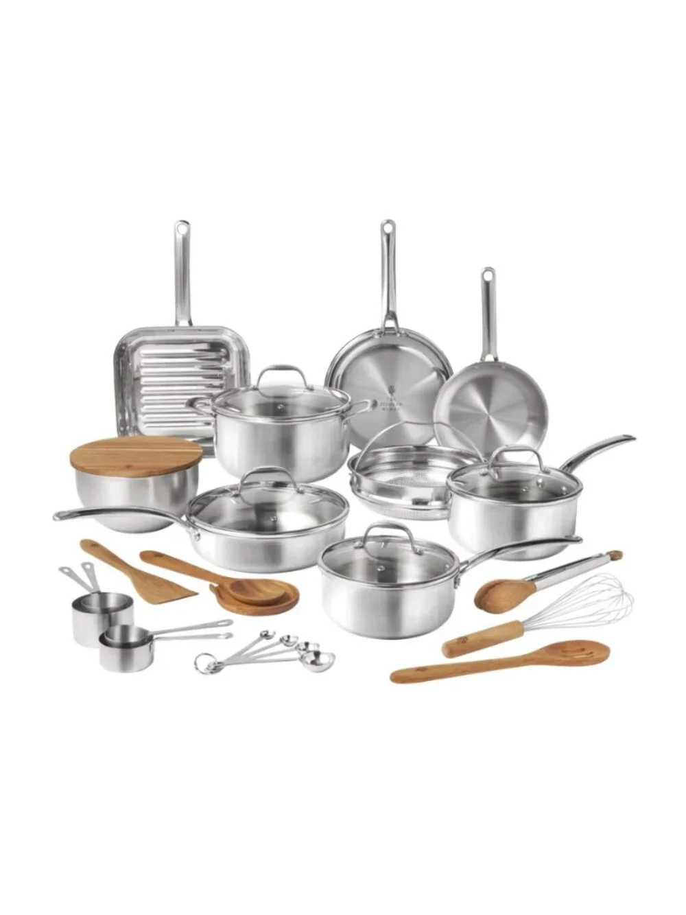 The Pioneer Woman Home Silver Utensils 28Piece Stainless Steel Lids Cookware Set
